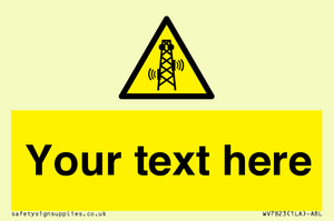 Custom warning RF radiation transmitter